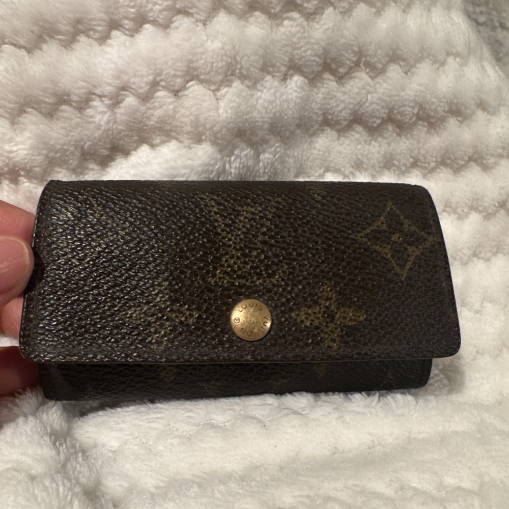 Louis Vuitton Monogram 4 Key Holder Wallet Brown Canvas France Authentic - Picture 1 of 16